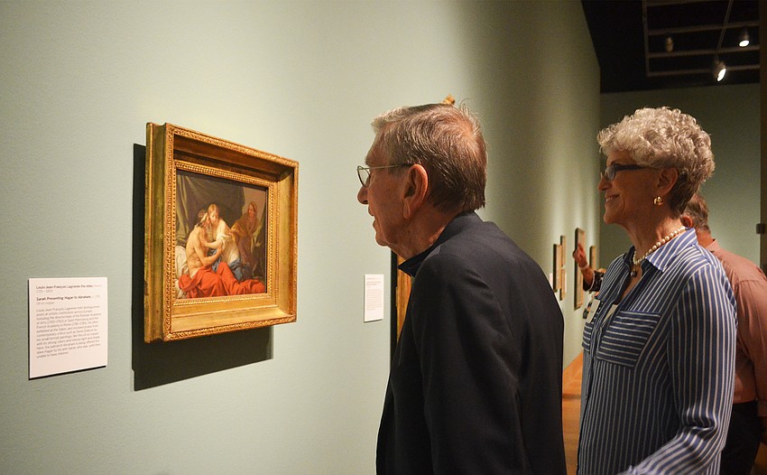 George Pappas and Sarah Pappas take a look at the exhibit.