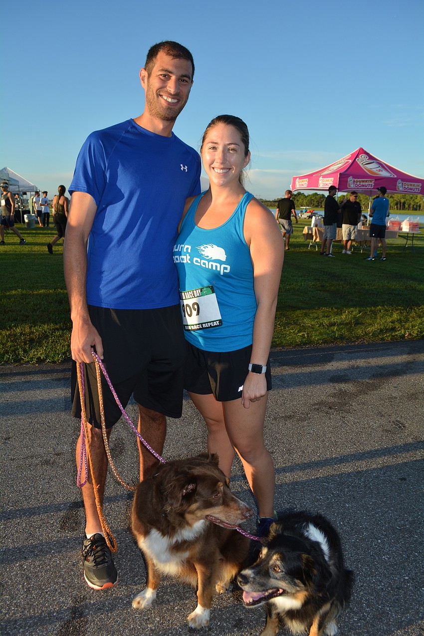 Hadley Wintrhop supports his fiance Courtney Ellison, of Lakewood Ranch. She did the 5K. 