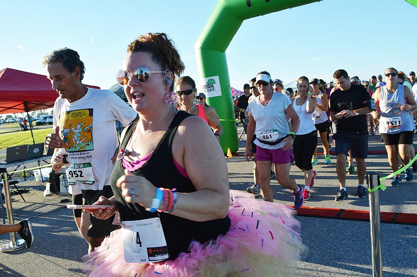 Sarasota's Michelle Spencer ordered her doughnut-themed tutu online 