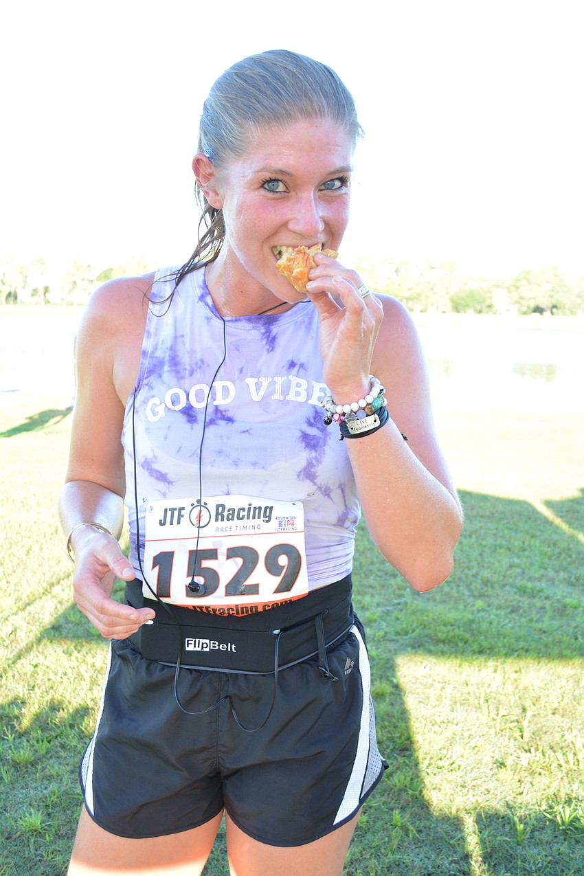 Half Dozen Donut Run competitor Dani Williams won first in the overall women's category.