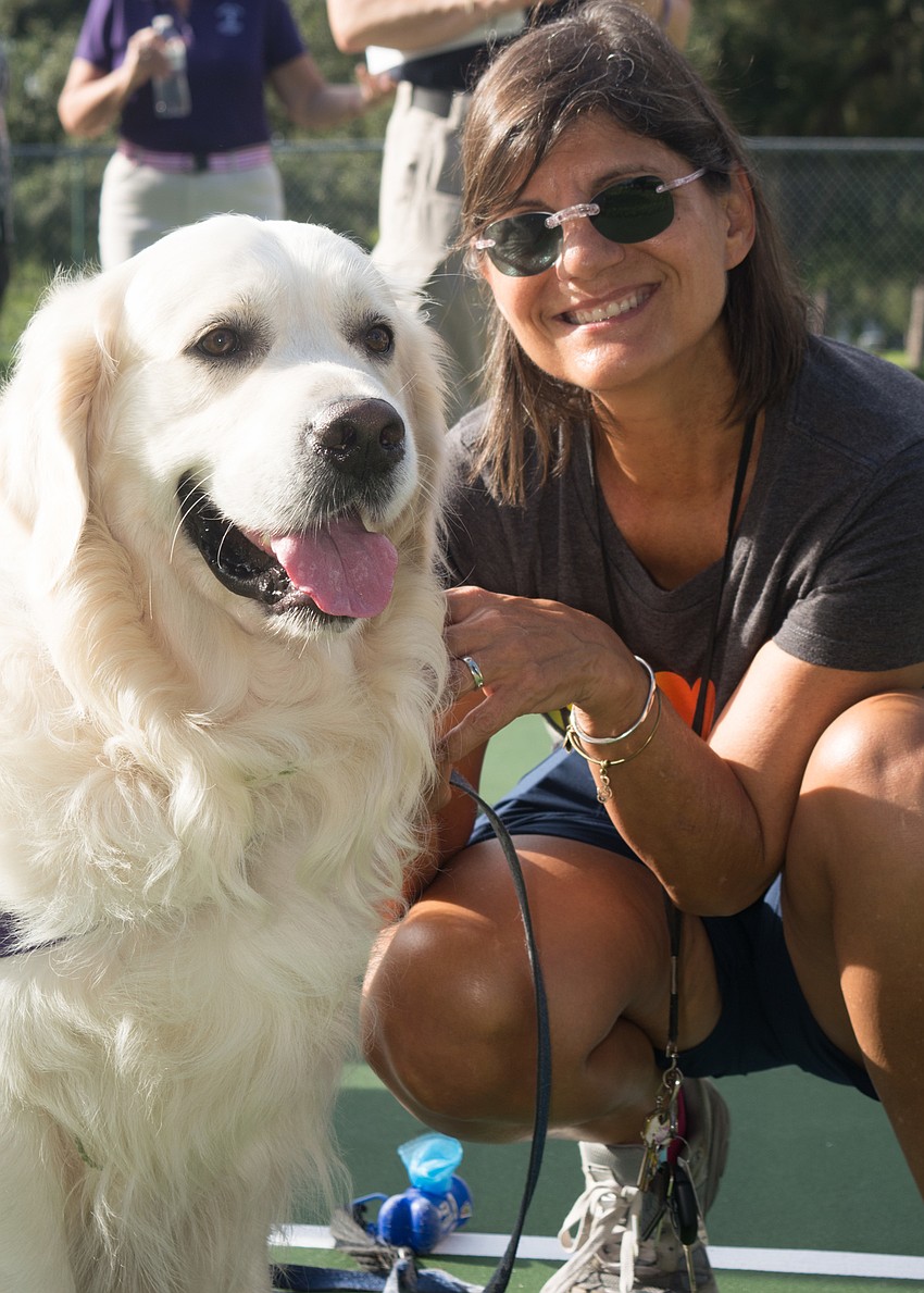Gryphon with his owner, Carmela Pedicini.