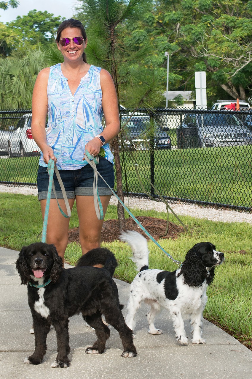 Tamara Schwent with her dogs, Syd and Fred.