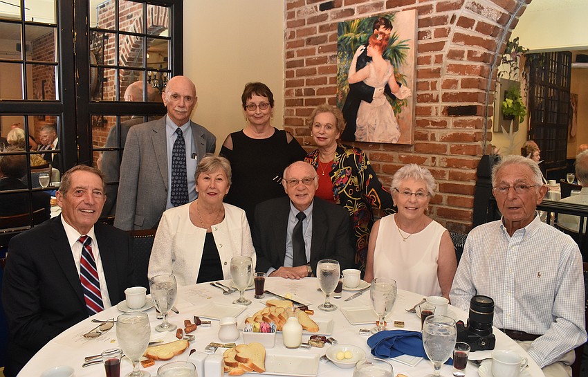 Standing: Herb and Miriam Waltzer and Nancy Eisenstat; Sitting: Rabbi Michael Eisenstat, Sandra Packard, Lewis Moyer and Judy and Neil Blume