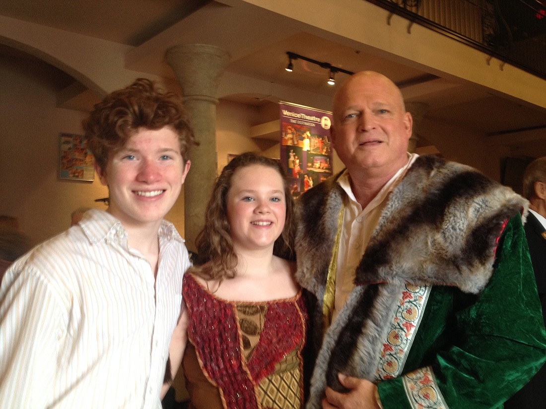 Casey, Kiley and Dennis Berkery performed in "The Lion, Witch, and the Wardrobe." at Venice Theatre. Courtesy photo