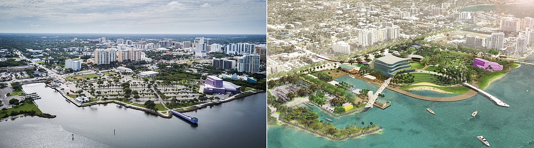 The city of Sarasota has formally adopted a master plan for redeveloping 53 acres of bayfront land surrounding the Van Wezel.