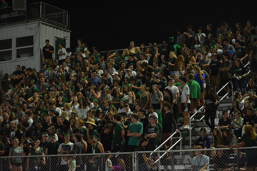 The Lakewood Ranch student section was packed for the Homecoming game against Venice High.