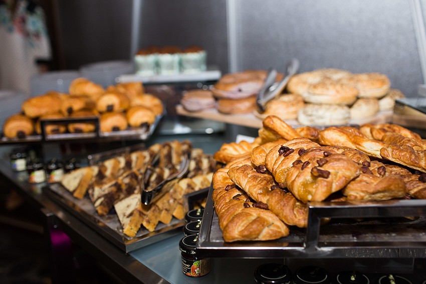 Brunch was served throughout the morning.