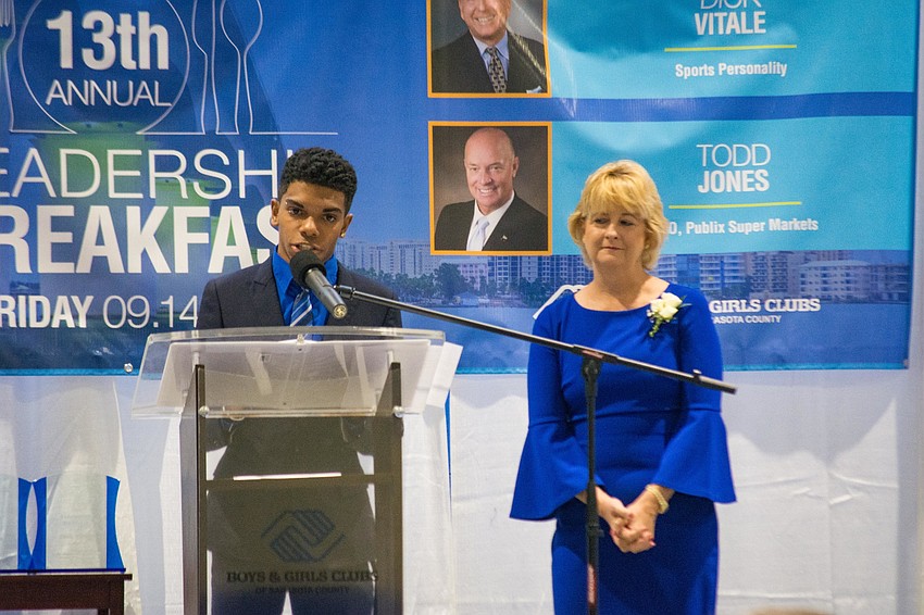 2018 Florida Youth of the Year Rickey Tedesco and former state Sen. Lisa Carlton.