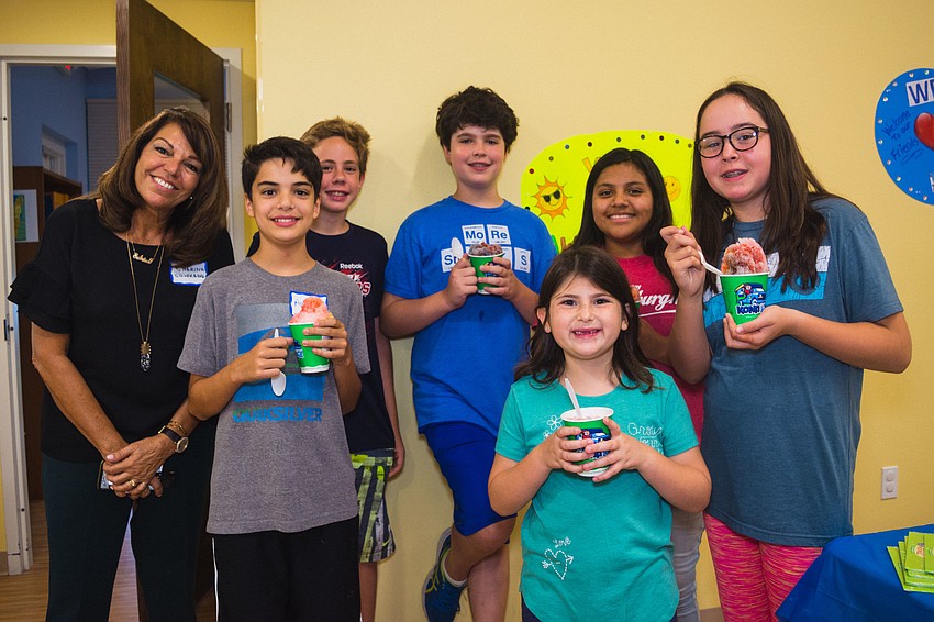 Director of Education Sabrina Silverberg with students.
