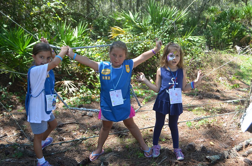 Tara's Mia Turasz, 6, Hayleigh Rodrigues, 6 and Frankie Leclarcq, 5, say events like Things a Girl Can Do has made their first year of Girls Scouts fun.