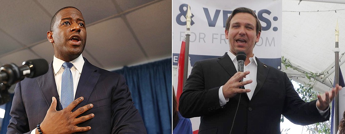 Democrat Andrew Gillum, left, and Republican Ron DeSantis are squaring off to be Florida&#39;s next governor.