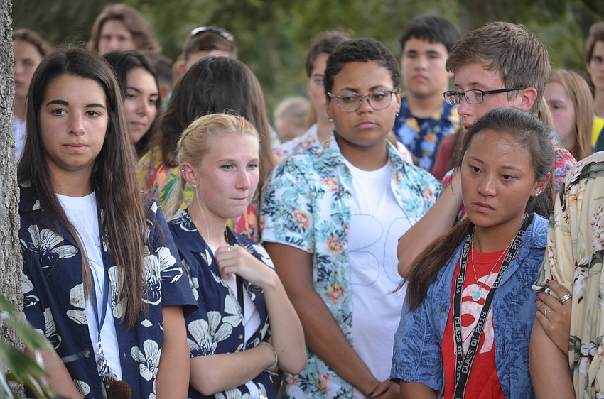 Many students became emotional at the event as the reality of the loss became very real, according to Grace Hagopian, 12th grade, Sarah Huston, 11th grade and Sara Dobbleaire, a 12th grader.