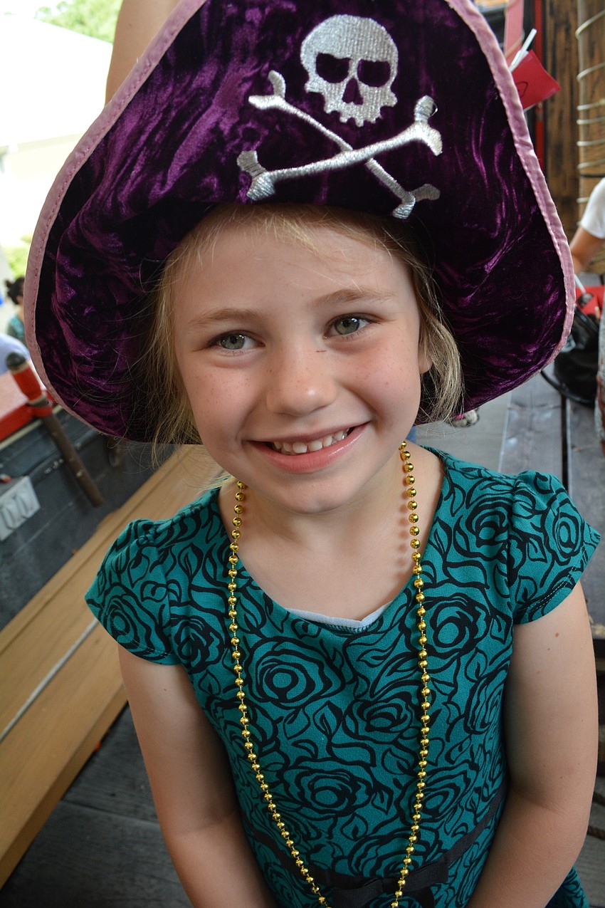 East County 5-year-old Regan Heist  wore her pirate hat and brought a hook for her hand.