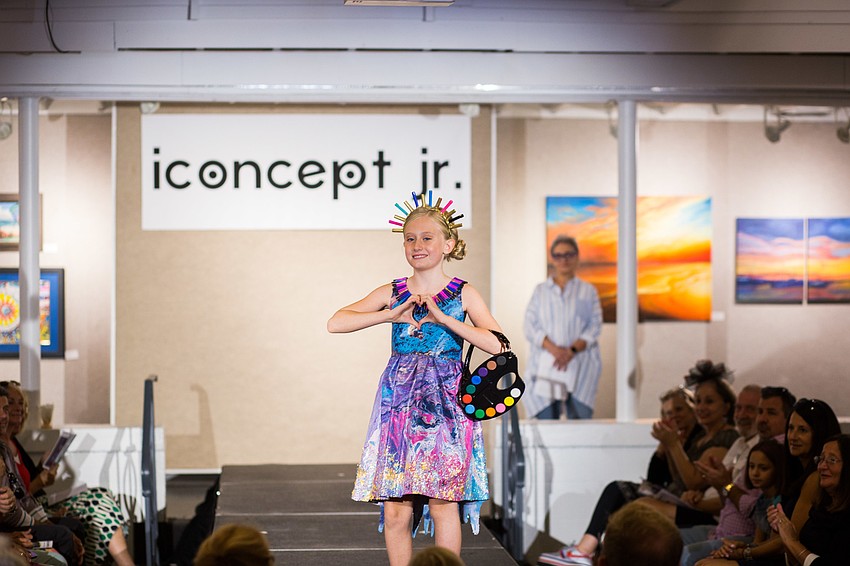 Cyan Barrett had fun on the runway by waving at guests and striking poses.