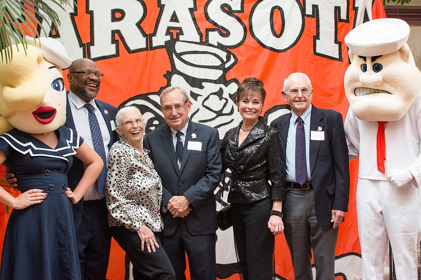 SHS Hall of Fame inductees Jimmy Dubose, Lou Ann Palmer, Lee Haworth, Dolly Jacobs and Ed Foster