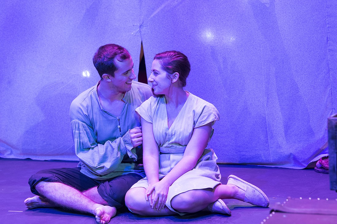  Scott Shomaker and Jenny Vallancourt in "The Tempest." Photo by Cliff Roles