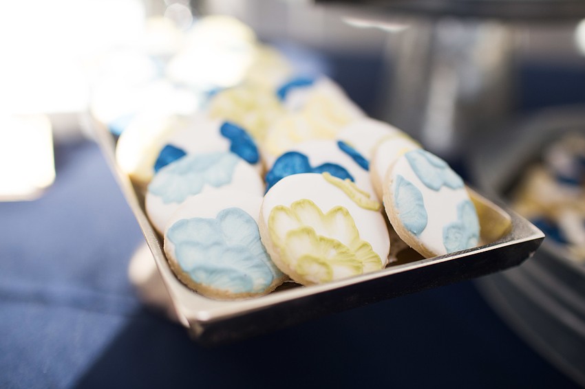 Desserts by Gray set out an array of decorative desserts.