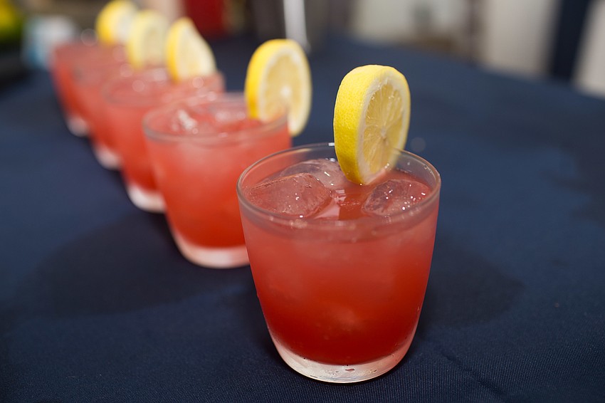 The drink of the night was the Kiss of a Rose cocktail.