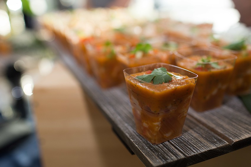 The new Grove restaurant in Lakewood Ranch served shrimp Louis gazpaeho shooters.