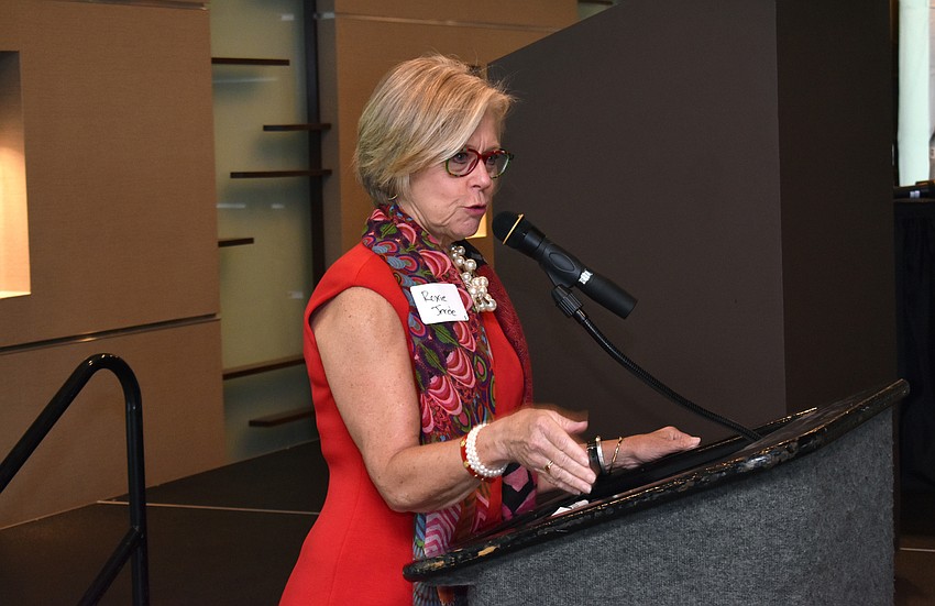 President and CEO of Community Foundation of Sarasota County Roxie Jerde welcomes guests.