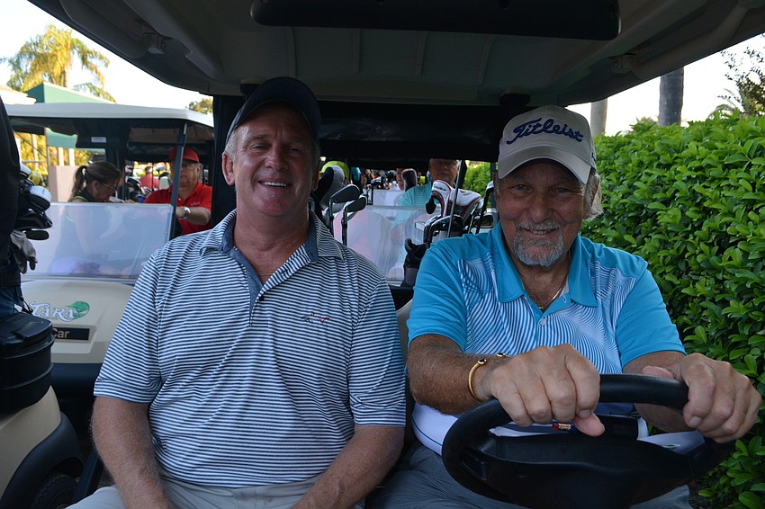 Elks Greg Pickwell and Carl Desimone are ready to get onto the golf course.
