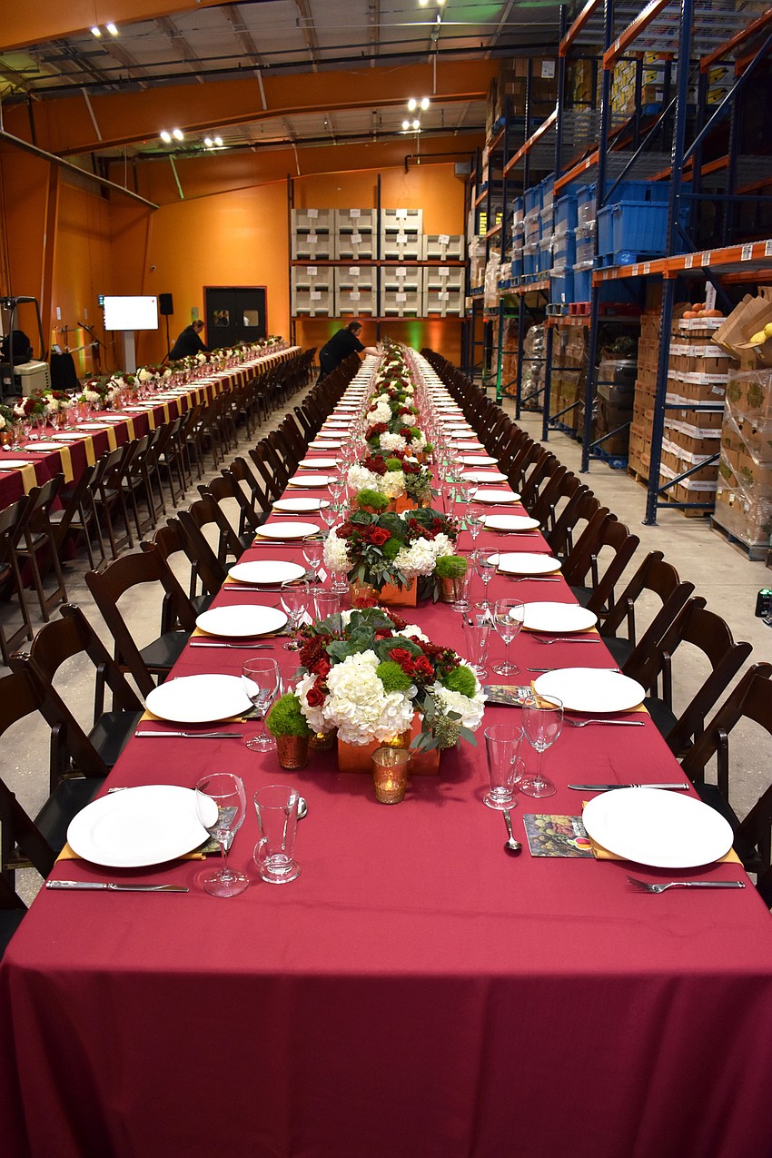 The dinner was served community style.