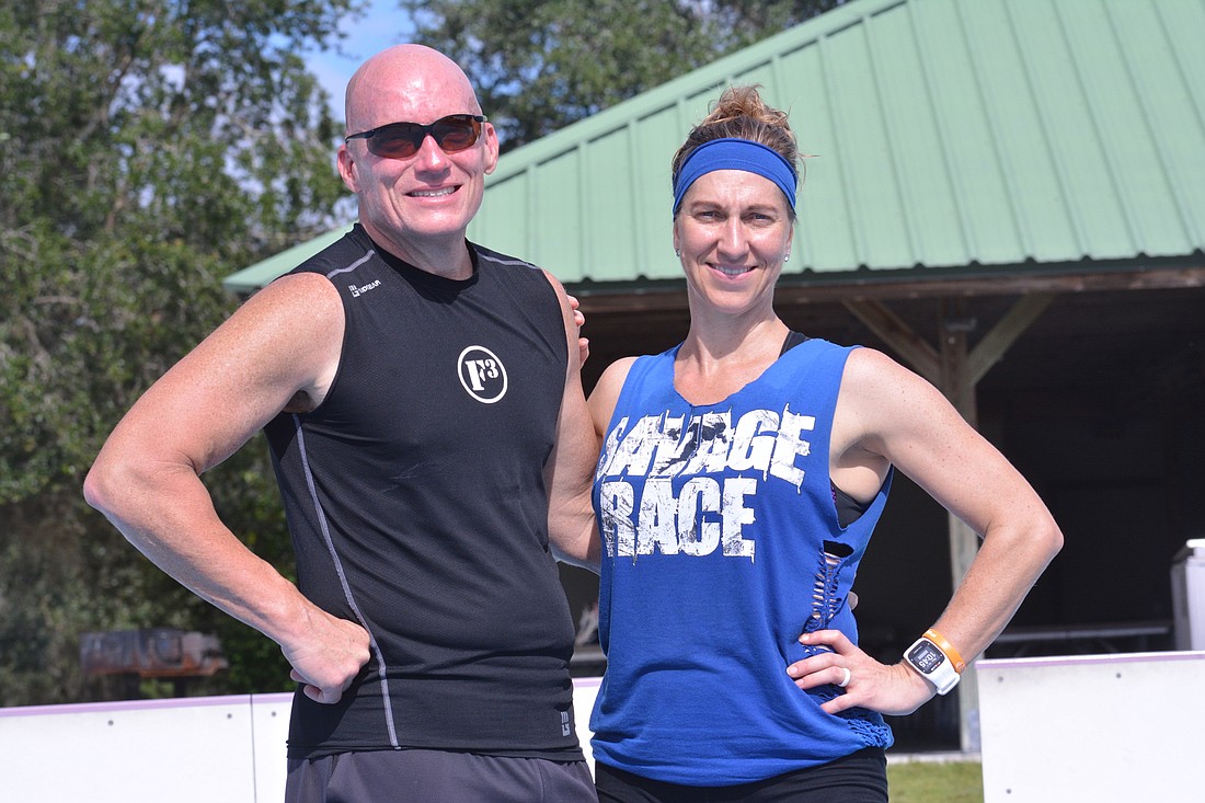 Scott McKay and Shelly Hawk McKay run a free bootcamp workout four days a week.