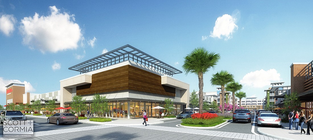 The Green will be home to LA Fitness, Earth Fare, Starbucks and other businesses. Courtesy rendering.