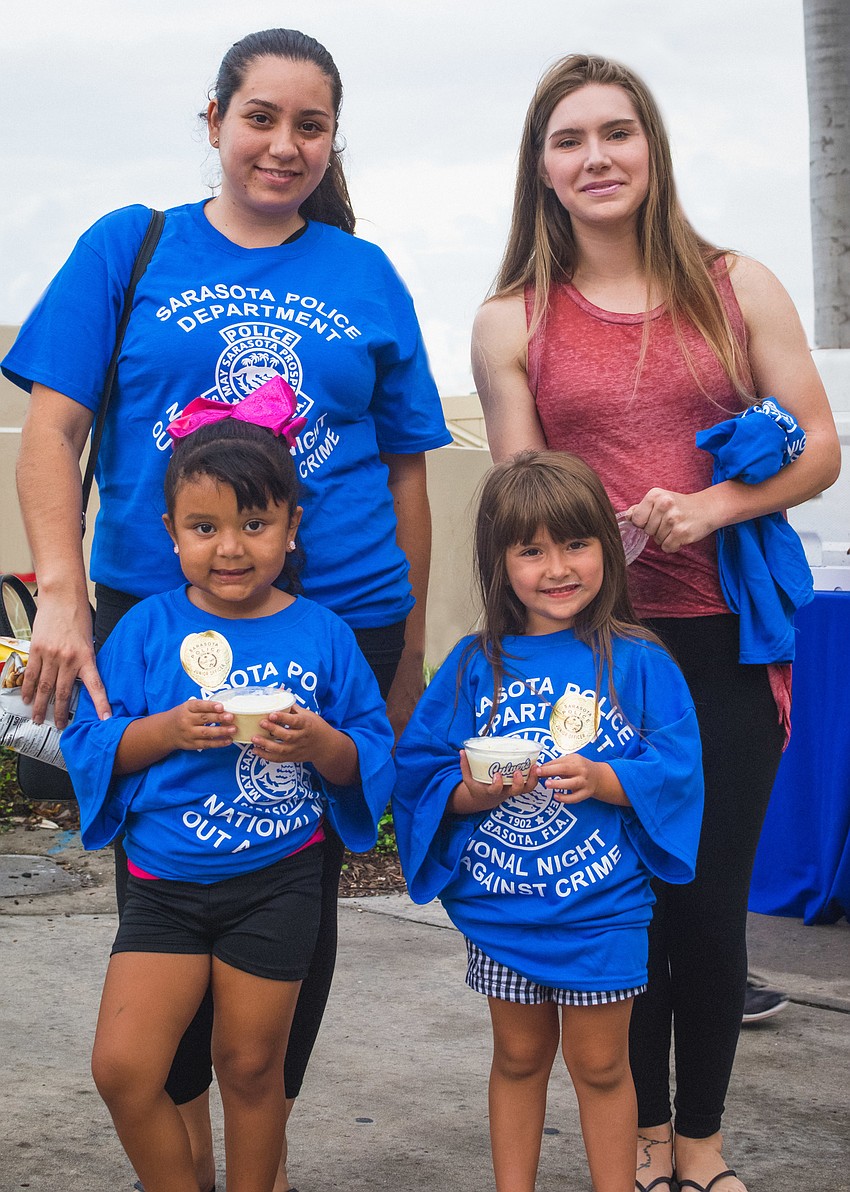 Samantha and Mercedes Espina (back) with  Isabella and Isabelle.