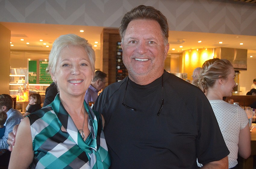 Sisterhood for Good's June Braithwaite and Lakewood Ranch's John Fain say this is a great event to kick off the fundraising season and are looking forward to the events to come for Sisterhood for Good.
