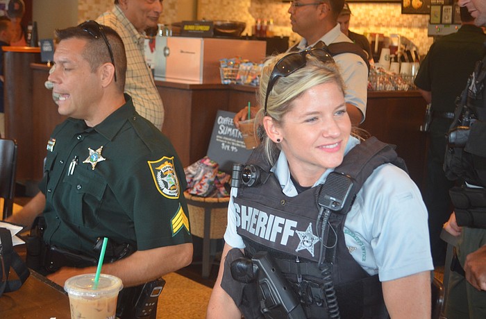 Sergeant James Anderson Jr. and Deputy Sarah Kane are more than happy to listen to citizens concerns and answer questions.