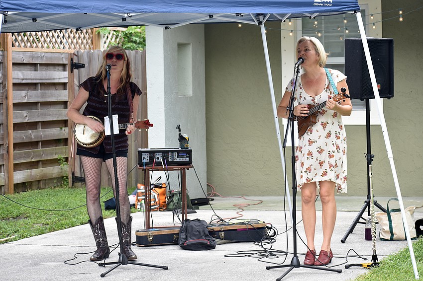 Scone Train performs during Porchfest in Arlington Park.
