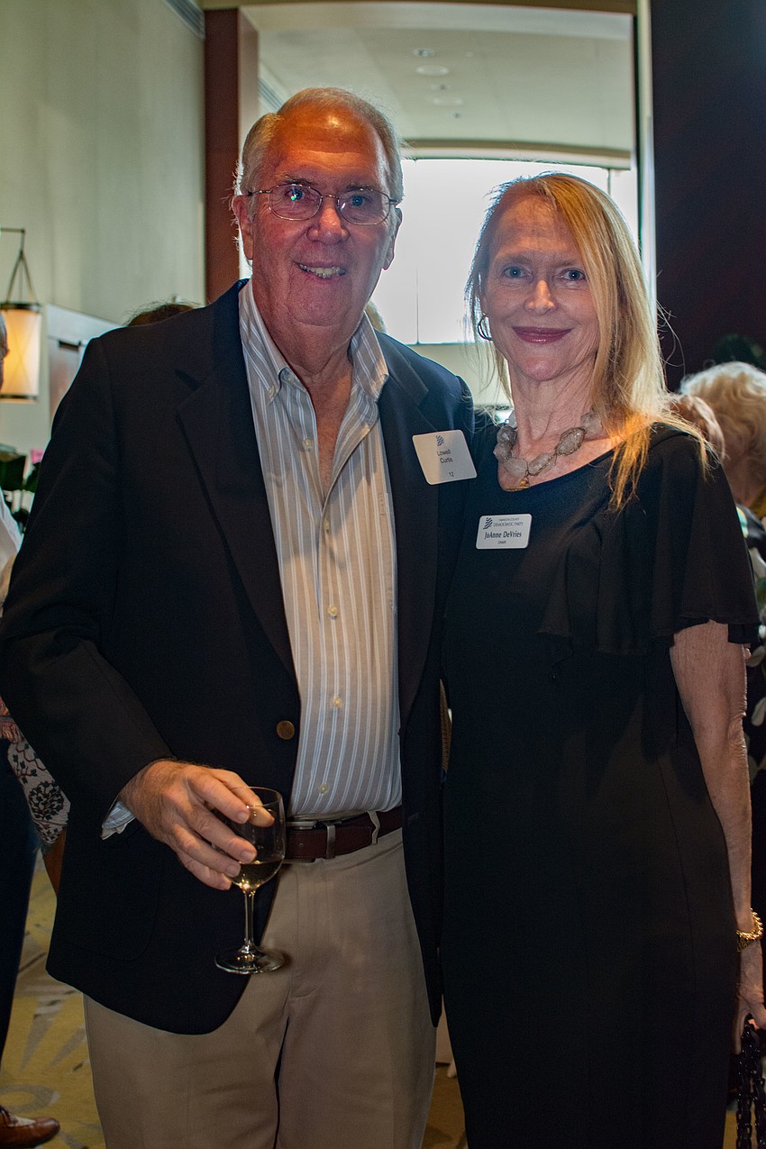 Lowell Curtis with Sarasota County Democratic Party Chair JoAnne DeVries