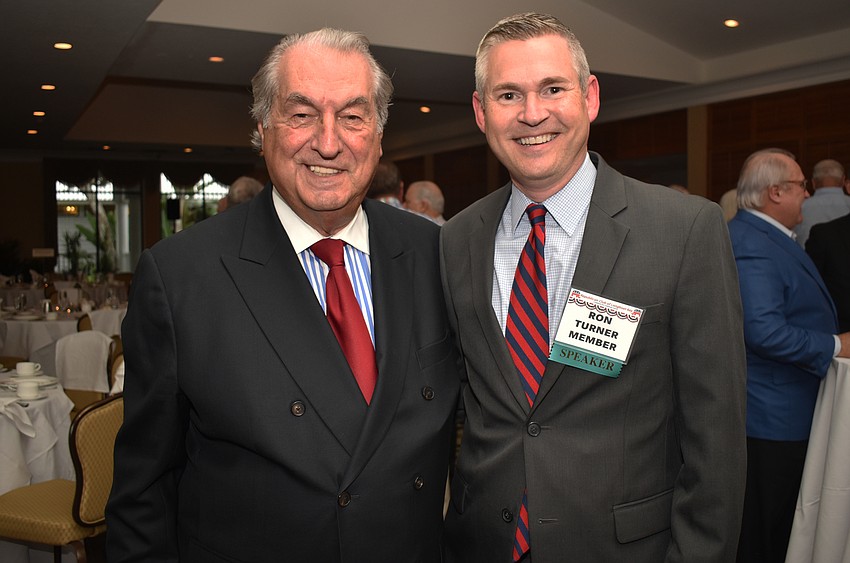 Republican Club of Longboat Key President Joe McElmeel and  Supervisor of Elections Ron Turner
