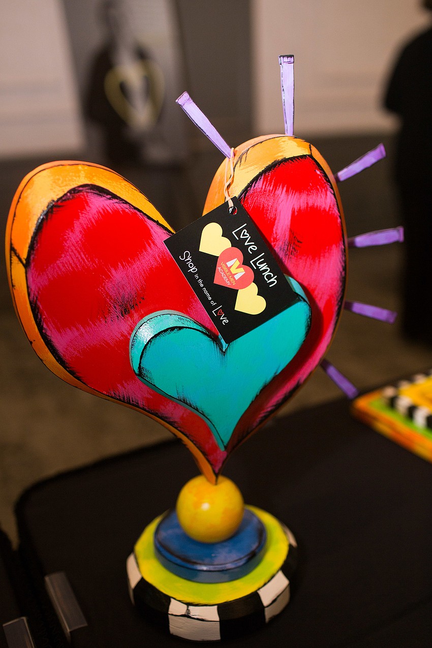 The heart artwork was the centerpiece for each of the tables.