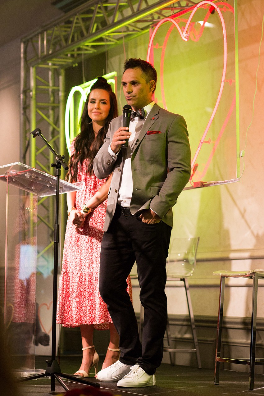 Co-Chairs Diana and Brian Roberts welcome guests to the Love Lunch.