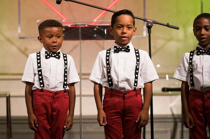 VMA first graders recited a poem for the crowd.