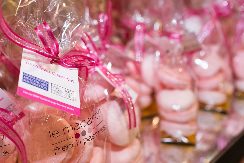 Guests were given a bag of macarons as they left at the end of the night.