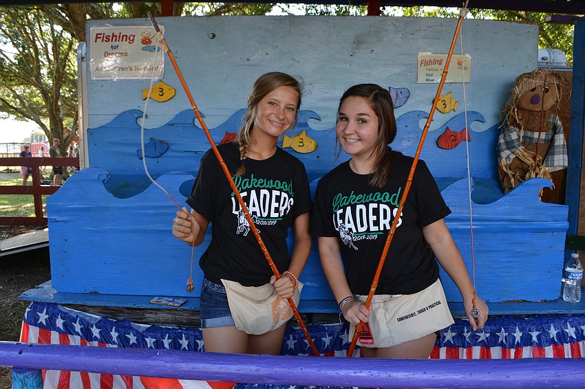 Lakewood Ranch High School stuents Ashleigh Angelo and Anna Banach man the 