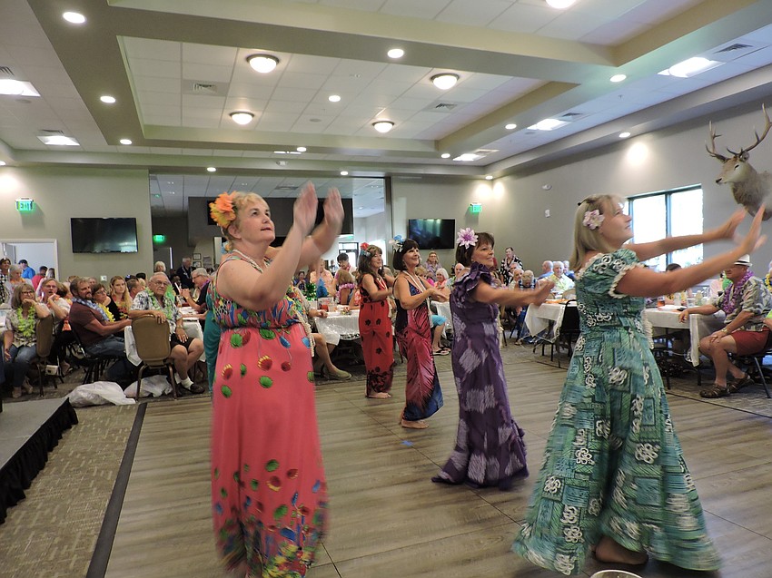 Bonnie Gray of Bonnie Gray Productions and Barbara Winstein of Aloha Stars provided dancers for the luau.
