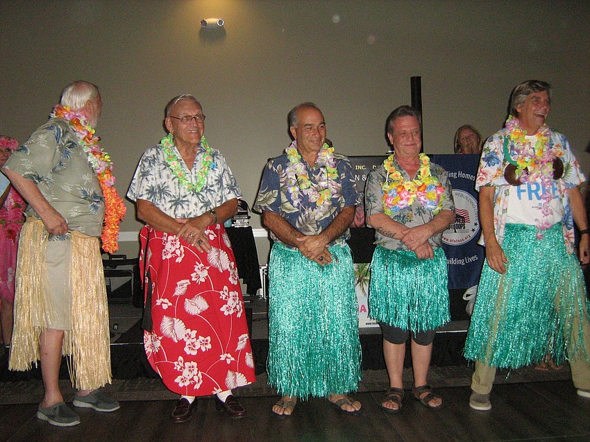 Elks members line up for the hula dance contest.
