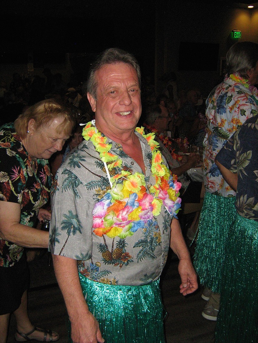 Elks Exalted Ruler John Piper was all smiles as he waited his turn in the hula dance contest.