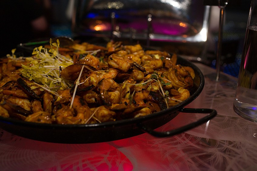 When the racers returned, they enjoyed food, drinks and desserts.