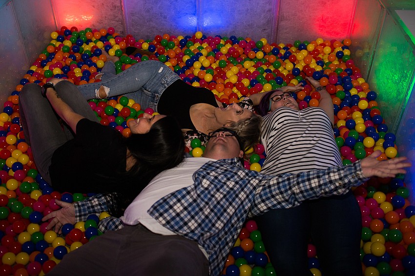 A ball pen was set up for guests to take photos in.
