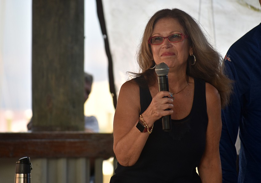 Sarasota Mayor Liz Alpert welcomes sailors to Sarasota.