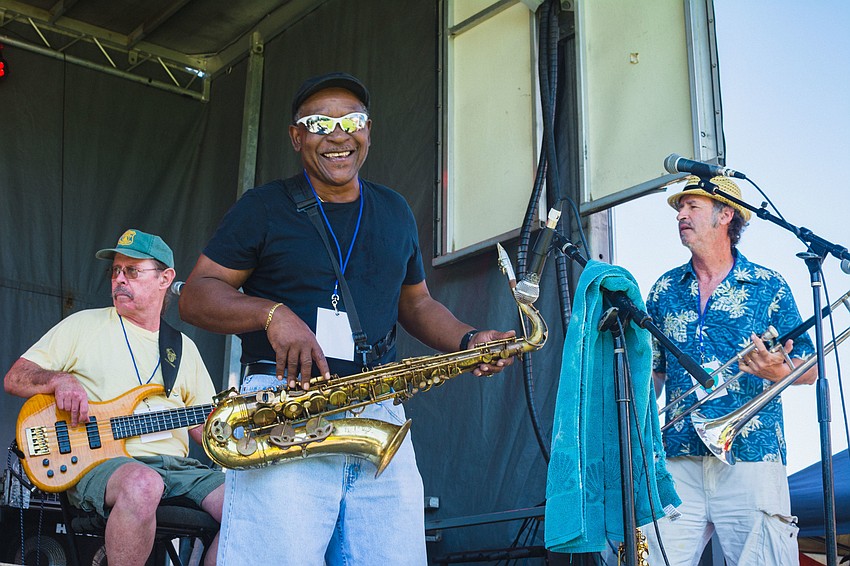 Fogt's Allstars performs on the blues stage.