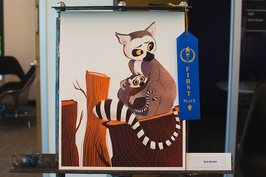 Ringling College of Art & Design's Tara Norton wins first place in the juried art exhibit.