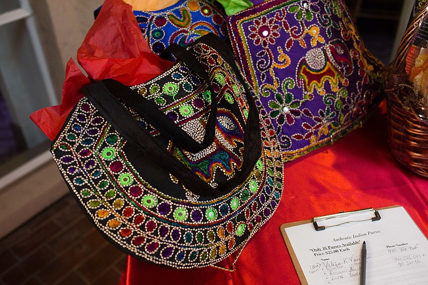 Guests were able to bid on authentic Indian purses.