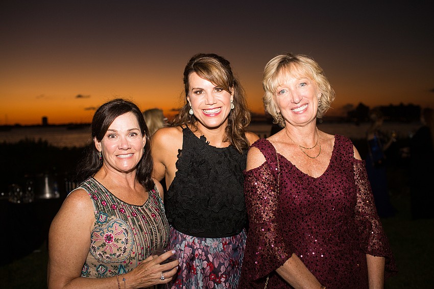 Sandy Clarke, President Beth Green and Cathy Budd