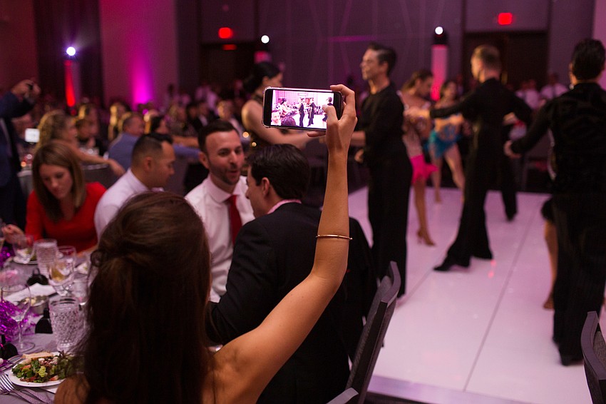 Guests took photos and videos of the professional dancers.